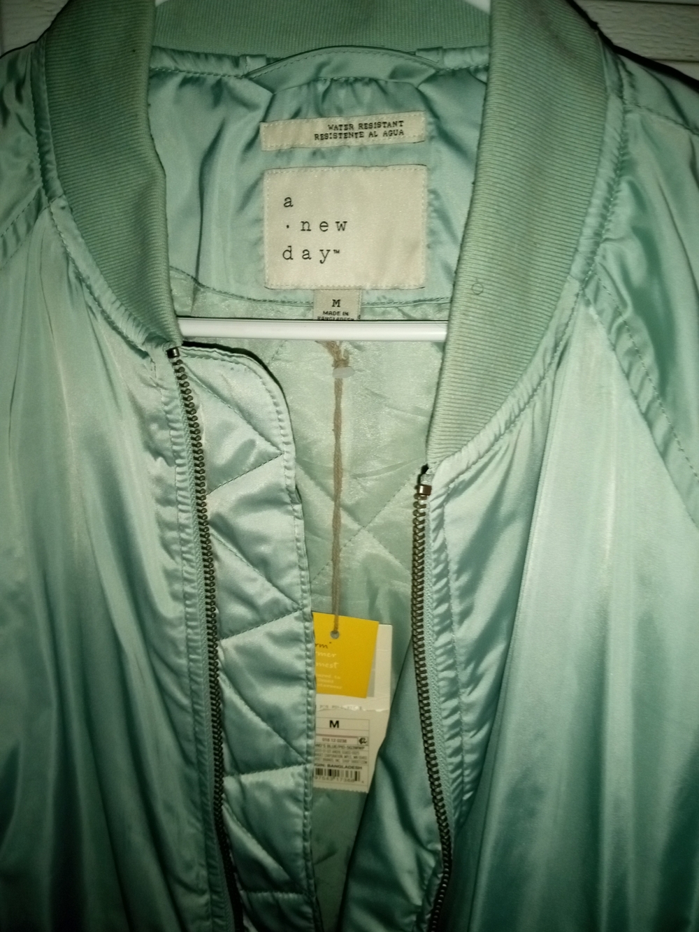 Caslon Mint Green Satin Bomber Jacket - Picture 2 of 3